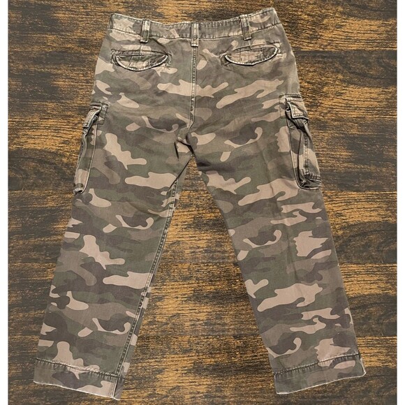 Vintage Camo Cargo Pants Men 36x30 Microsanded Heavy Twill Baggy No Boundaries - Picture 12 of 16